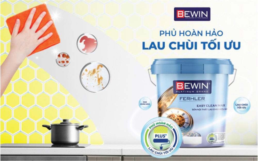 Sơn Nội Thất Easy Clean Max Plus – Phủ Hoàn Hảo, Lau Chùi Tối Ưu | Bewin
