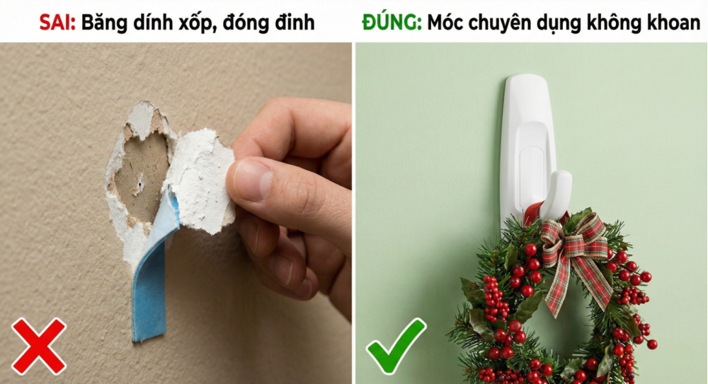 Cách Treo Đồ Trang Trí Noel Và Gỡ Keo Không Làm Hỏng Tường