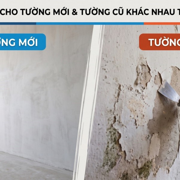 SƠN LÓT CHO TƯỜNG MỚI VÀ TƯỜNG CŨ KHÁC NHAU THẾ NÀO?  HƯỚNG DẪN CHUẨN TỪ BEWIN