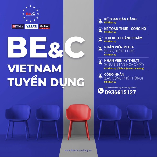 CÔNG TY CỔ PHẦN BEWIN & COATING VIETNAM: TUYỂN DỤNG